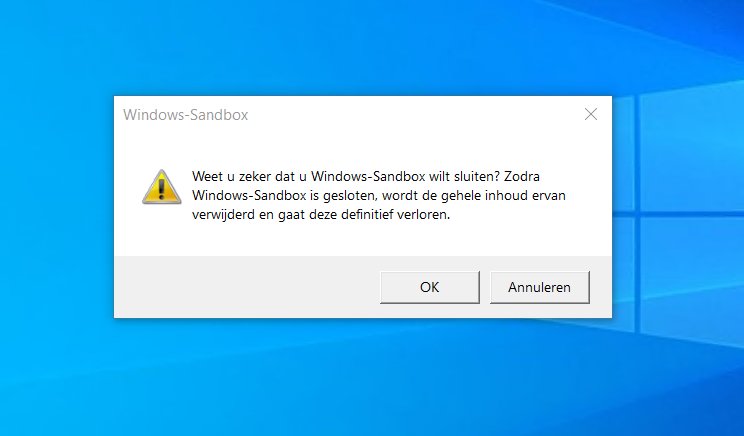 Windows Sandbox afsluiten