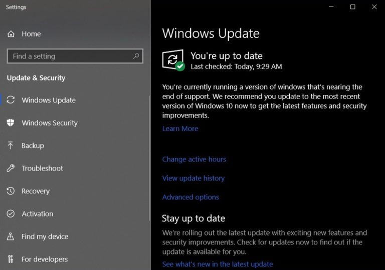 Windows 10 Update Reminder
