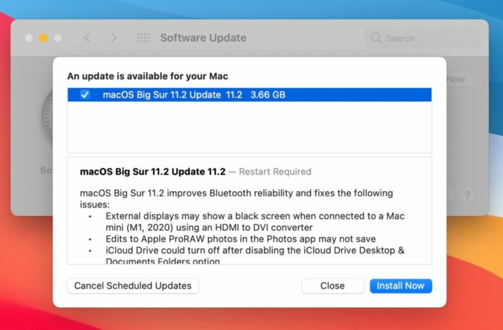 macos big sur software update