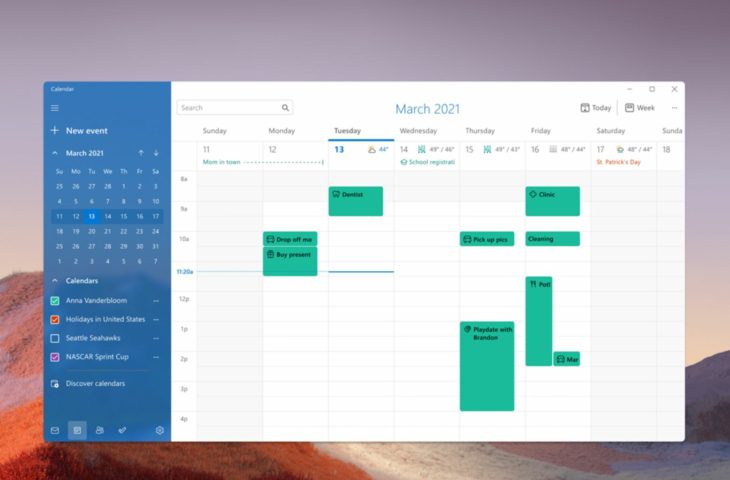 Kalender Windows 11