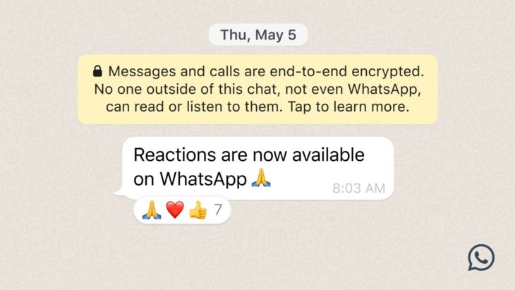 WhatsApp reacties