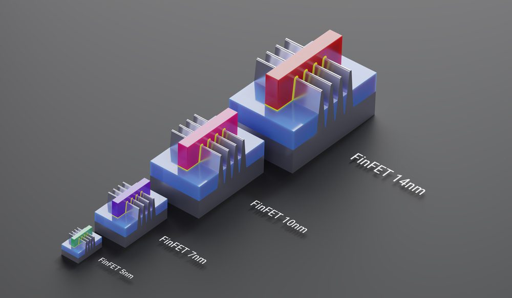 FinFET Transistors 14 nm tem 7 nm