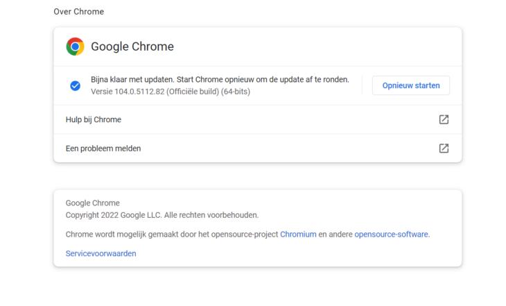 google chrome updates