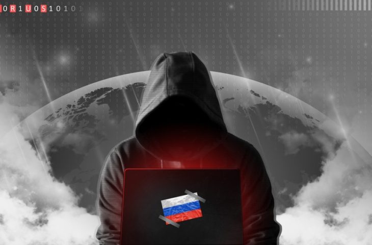 Cyber,Threat,From,Russia.,Russian,Hacker,At,The,Computer,,On