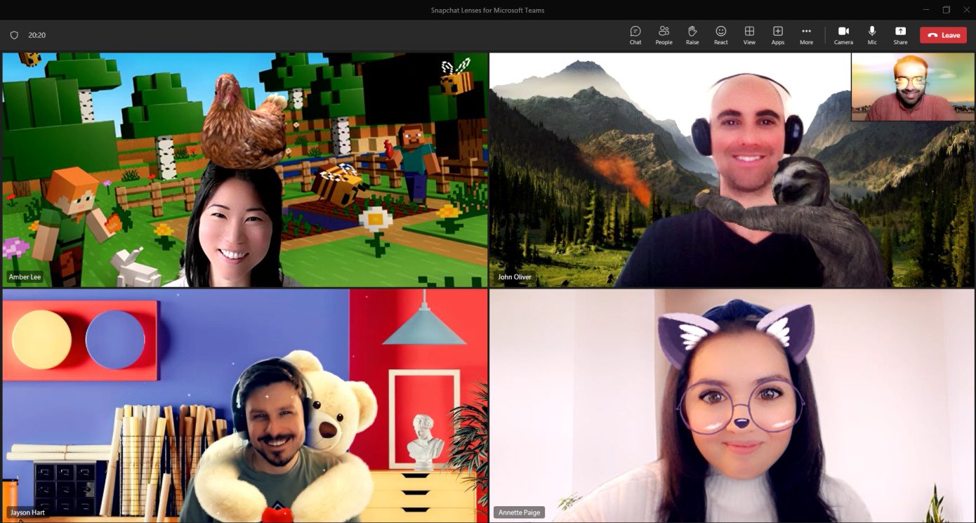Microsoft Teams is getting Snapchat filters to spice up videos