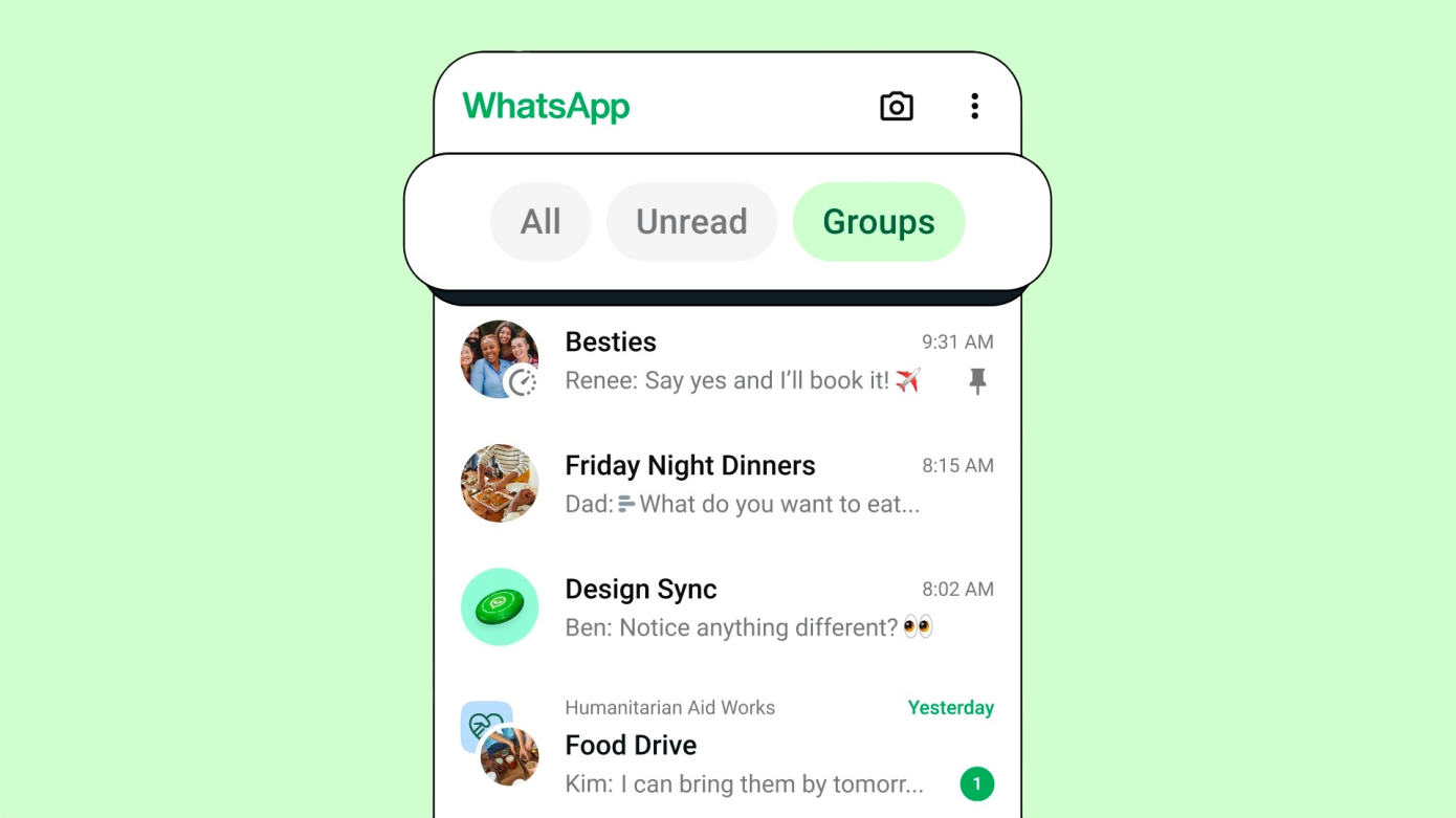 Find your messages faster thanks to the new WhatsApp filter
