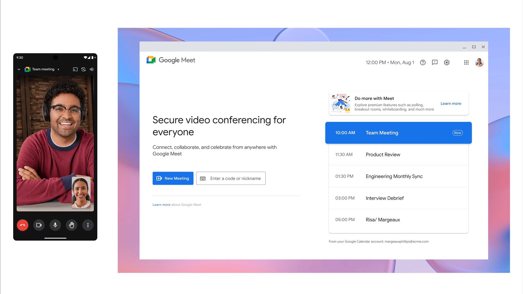 Google Meet allows you to easily switch between devices during a meeting