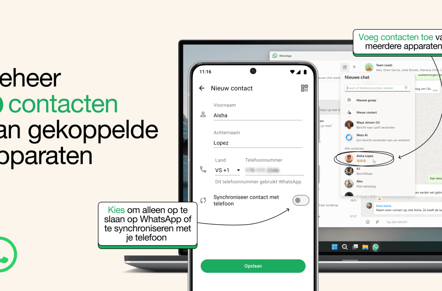 Contactenlijst in WhatsApp