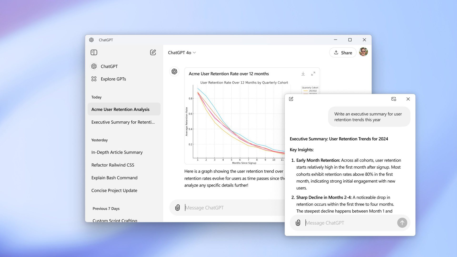 OpenAI provides the ChatGPT app for Windows