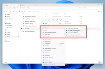 AI-acties Windows Verkenner