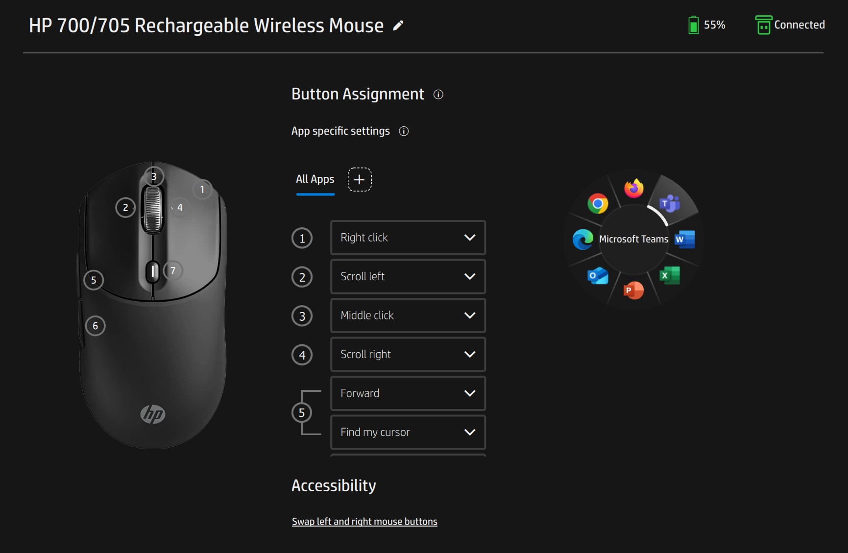 HP 700 accessory center