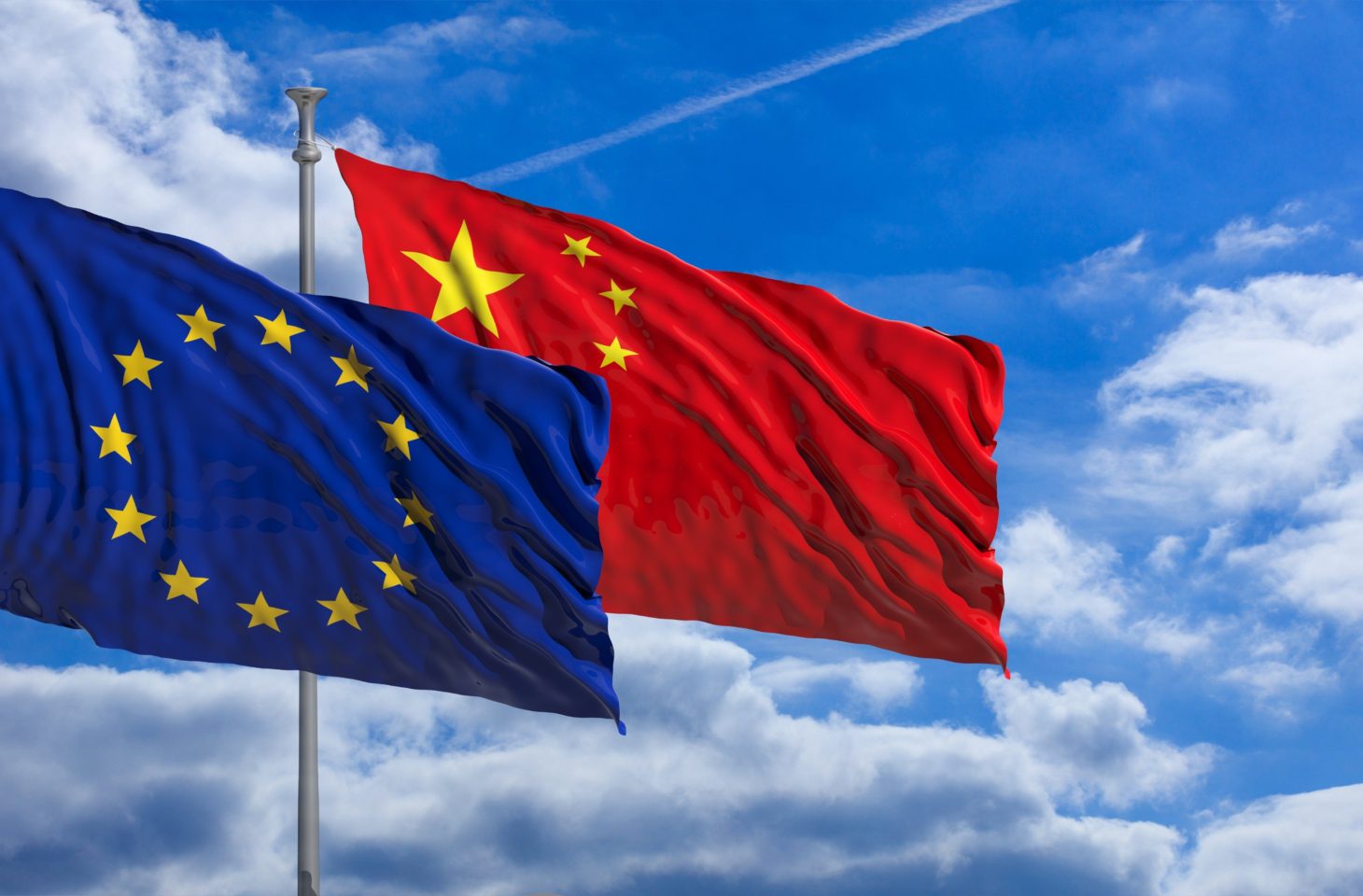 Europese en Chinese vlag